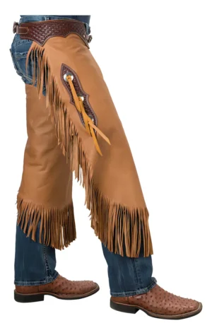 Chaps de Piel Vaquera Vintage [Marca: Sin Especificar] Modelo 65-3703-MD - Diseño Cesta, Cuero Premium, Ajuste Perfecto (Talla M), Estilo Clásico Vaqu