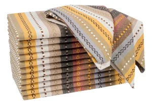 Set de 12 Servilletas de Cena Clásicas, Marca Casa Bonita, Diseño a Rayas Multicolor, 100% Algodón Premium, Lavables y Reutilizables para un Toque Ele