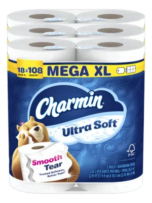 Papel Higiénico Familia Ultra Suave con 18 Rollos Supermega: Máxima Comodidad y Absorción, Doble Hoja, Ideal para Uso Diario y Cuidado de la Piel Sens