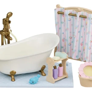 Set de Baño y Ducha Calico Critters: ¡Diversión y Aventura en Miniatura! Incluye Accesorios Realistas y Fomenta el Juego Imaginativo para Niños - Mode