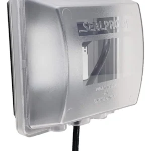 Cubierta de Salida Eléctrica Doble Banda Resistente a la Intemperie [Marca: Hubbell], Modelo HBL5260, Protección Superior para Exteriores, Diseño Robu