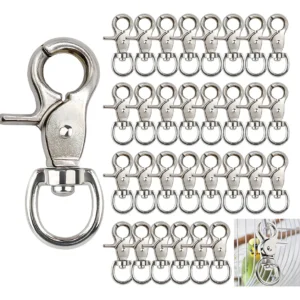 Ganchos de Presión Giratorios de Alta Resistencia Marca ACME: Modelo X500, Acero Galvanizado, 360° Rotación, 50kg Capacidad - Ideal para Jaulas y Uso