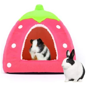 Cama Escondite para Mascotas Pequeñas Marca 'SueñoPeludo': Rosada, Ideal para Hámster, Conejo, Gato. Diseño Seguro y Acogedor, Fácil Limpieza y Estimu