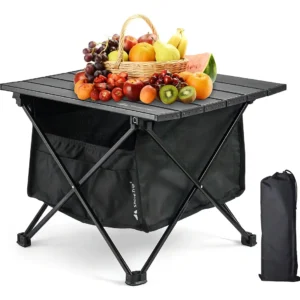 Mesa de Camping Plegable Ultraligera de Aluminio [Marca: Genérica] Modelo 70cm - Resistente, Portátil y Fácil de Montar - Ideal para Camping, Playa y