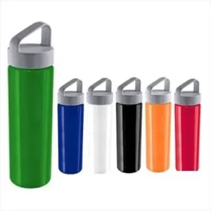 Cilindro Anfora Deportivo Promocional 1000 ml: Paquete de 100 Unidades, Botella PET Resistente, Tapa Rosca Gris con Gancho para Hidratación y Eventos
