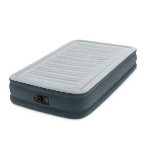 Cama Inflable Intex Comfort Plush Twin: 1.9m x 0.9m Gris con Bomba Eléctrica Integrada - Comodidad y Durabilidad para un Descanso Superior - Envío Ráp