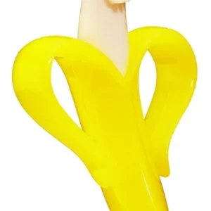 Baby Banana Cepillo de Dientes para Bebés: Silicona Grado Alimenticio, Flexible y Seguro. Alivia Encías, Fácil Agarre, Apto para 3-12 Meses. Libre de