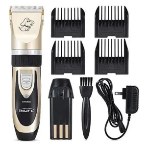 Kit Profesional de Corte de Pelo para Mascotas | Marca Genérica | Inalámbrico, Silencioso, Cuchillas de Titanio y Cerámica | Ideal para Perros y Gatos