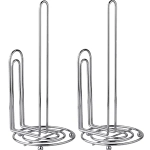 Toallero de Papel Cromado Greenco para Cocina: Juego de 2 Soportes Duraderos y Elegantes. Diseño Moderno, Fácil Acceso y Compatible con Rollos Estánda
