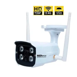Cámara de Seguridad Exterior WiFi HD REDlemon con 16GB de Almacenamiento Interno - Vigilancia Remota, Visión Nocturna, Resistente a la Intemperie - Bl
