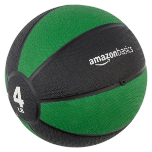 Balón Medicinal AmazonBasics de 1.8 kg - Caucho Resistente Verde | Ejercicios de Fuerza, Equilibrio y Coordinación | Envío Rápido