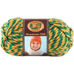 Lion Brand Yarn Hometown USA: Ovillo de Lana Gruesa para Proyectos de Tejido y Crochet, 100% Acrílico, Colores Vibrantes y Suaves, Ideal para Mantas y