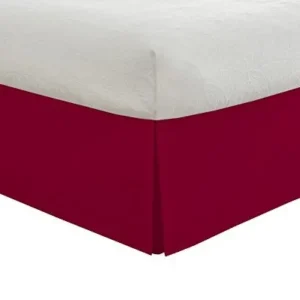 Faldón para Cama Queen de Microfibra ArX: Elegancia y Confort Rojo, 35.56 cm de Caída, Fácil Cuidado y Envío Rápido a Domicilio, Ideal para un Dormito