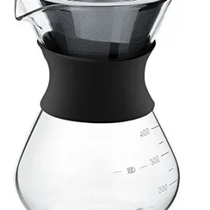 Cafetera de Goteo de Cristal ASiXX - 400ml - Diseño Elegante, Resistencia al Calor, Vertido Preciso, Ideal para Café Gourmet en Casa o Oficina, Fácil