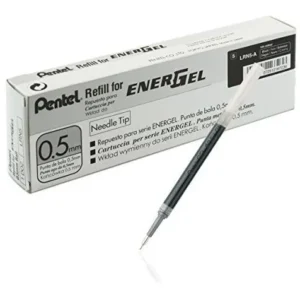 Recargas para Bolígrafo de Gel Pentel EnerGel BLN75: Paquete de 12 repuestos con tinta negra de 0.5mm, escritura fluida y secado rápido. ¡Rendimiento
