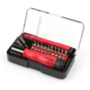 Juego de Destornilladores y Puntas de Precisión TEKTON: Kit Completo para Electrónica, Relojería y Trabajos Delicados - Acero S2 Duradero, Mango Ergon