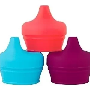 Boon Snug: Tapas de Silicona Antiderrame para Alimentos en Rosa, Morado y Azul - Perfectas para Bebés y Niños, Fácil Limpieza y Reutilizables - Modelo