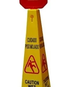 Señalamiento de Seguridad ArX 914942: Torre Portátil de Advertencia para Piso Mojado, Visible y Duradero, Ideal para Ferreterías y Comercios con Tráfi