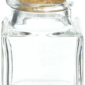 Kate Aspen - Set de 12 Mini Frascos Cuadrados con Tapón de Corcho - Ideales para Recuerdos, Manualidades y Decoración Festiva - Diseño Elegante y Vers