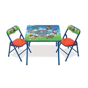 Mesa Infantil Nickelodeon Paw Patrol con Dos Sillas Acolchadas - Set de Juego Resistente con Diseño Vibrante para Niños - Ideal para Actividades y Man