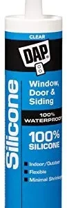 Sellador de Silicona Transparente DAP 08641 - 9.8 oz: Impermeabilización Profesional, Resistente a Hongos y Fácil Aplicación para Baños, Cocinas y Ext
