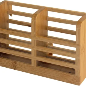 Escurridor de Cubiertos y Trastes de Bambú Natural ArX: Diseño Ecológico y Elegante para Cocinas Modernas | Secado Eficiente y Duradero | Organización