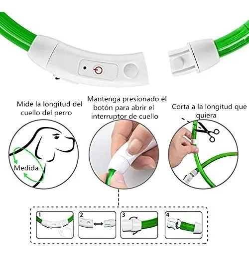 Collar LED Recargable para Perro ArX: Visibilidad Nocturna Superior con Luz Fosforescente, Resistente al Agua, Ajustable y Seguro. ¡Mantén a tu Mascot