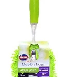 Plumero de Microfibra Virutex: Limpieza Superior para el Hogar, Atrapa Polvo y Alérgenos, Mango Extensible para Alcanzar Zonas Difíciles, Diseño Ergon