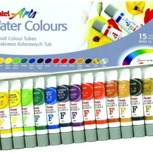 Acuarelas Profesionales Pentel 15 Tubos - Colores Vibrantes y Duraderos | Pinturas Watercolor para Artistas y Aficionados | Fácil Mezcla y Reutilizaci