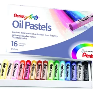 Explora la Creatividad con Gises Pastel Graso Profesional Pentel Arts 16 Colores: Colores Vibrantes, Textura Cremosa y Durabilidad Excepcional para Ar