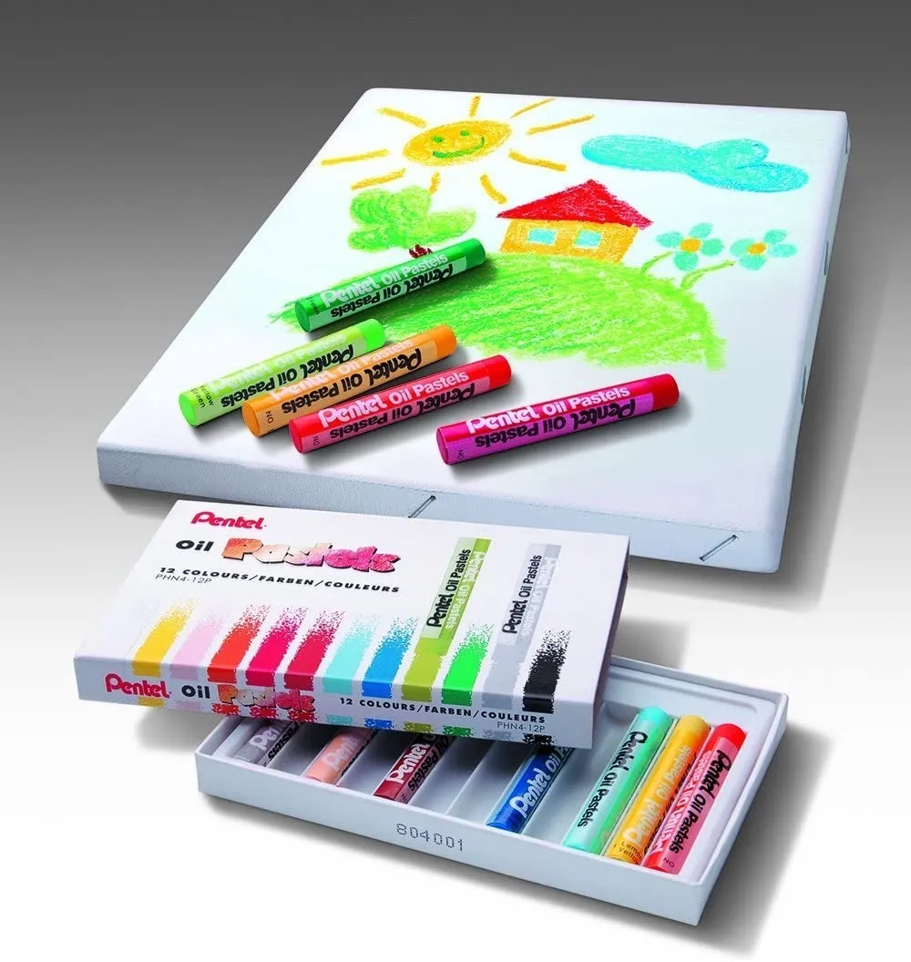 Explora la Creatividad con Gises Pastel Graso Profesional Pentel Arts 16 Colores: Colores Vibrantes, Textura Cremosa y Durabilidad Excepcional para Ar