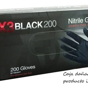¡Oferta! Guantes de Nitrilo Negro AMMEX X3 para Trabajo Pesado - 200 Unidades por Caja - Protección Superior Sin Látex - Ideal para Mecánica, Limpieza