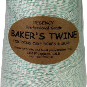 Cordel de Panadería Regency Baker's: Verde y Blanco en Cono, Ideal para Empaques y Manualidades - Algodón/Poliéster, 2300 Pies (0.5 lbs) - Envío Rápid