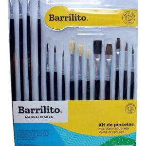 Set de 15 Pinceles Profesionales Barrilito® para Óleo, Acuarela y Acrílico: Calidad Superior para Artistas y Manualidades, Incluye Variedad de Tamaños