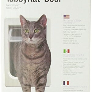 Perfect Pet Tubby Kat Puerta para Gato con Cierre de 4 Lados: Acceso Seguro y Controlado para Mascotas, Resistente a la Intemperie, Fácil Instalación