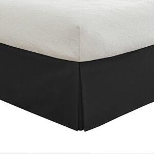 Faldón para Cama Matrimonial Microfibra ArX: Elegancia y Confort en tu Habitación - 35.56 cm de Caída, Color Negro Intenso, Fácil Lavado y Durabilidad