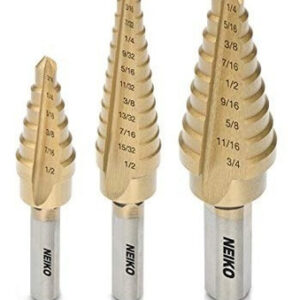 Set de Brocas Escalonadas NEIKO 10193A con Recubrimiento de Titanio: Perforación Precisa y Duradera para Metal, Acero y Plástico | Ideal para Ferreter