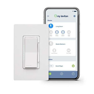 Leviton Decora Smart con Wi-Fi: Atenuador de Luz Inteligente, Modelo DW1KD-1BZ, Control Remoto, Compatible con Alexa y Google Assistant, Instalación S