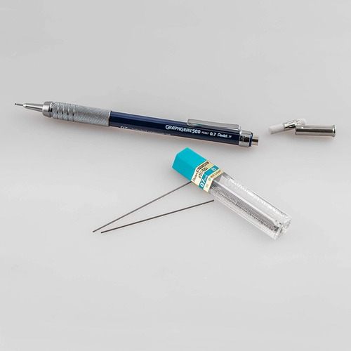 Portaminas Profesional Pentel Graphgear 500: Precisión Japonesa para Dibujo Técnico y Escritura Detallada, Incluye Goma de Borrar y Mina, Disponible e