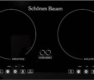 Schönes Bauen Parrilla de Inducción Empotrable de 2 Quemadores - Modelo SB-IC20: Cocina Eficiente y Elegante para tu Hogar. Control Táctil, Fácil Limp