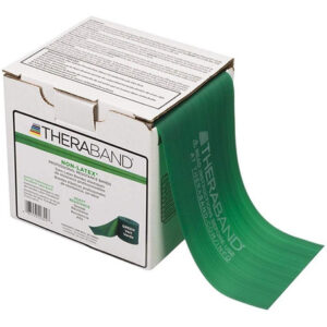 Bandas de Resistencia TheraBand Heavy Verde: 25 Yardas sin Látex para Ejercicios de Fuerza, Rehabilitación y Fisioterapia Profesional - Calidad Superi