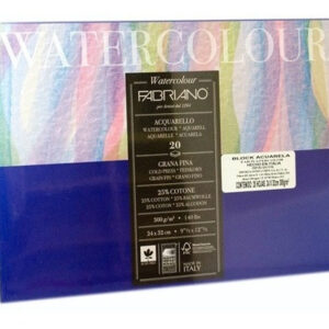 Block de Acuarela Fabriano Watercolour 300g 24x32cm: Papel de Algodón Premium para Artistas Exigentes, Grano Fino, 20 Hojas - Ideal para Acuarela, Gou