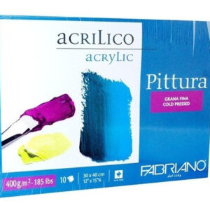 Block de Acuarela Fabriano Watercolour 30x40 cm - 200 g/m²: Papel Profesional para Artistas, 10 Hojas Libres de Ácido, Ideal para Acuarelas Vibrantes