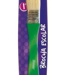 Brocha Pincel Escolar para Pintura Artística 1 Pulgada [Marca Genérica] - Mango de Madera Natural, Ideal para Acuarela, Óleo y Manualidades Escolares,