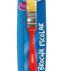 Brocha Plana de 3/4" para Manualidades y Arte Infantil - Ideal para Acuarelas y Temperas - Marca Genérica - Durabilidad y Fácil Limpieza