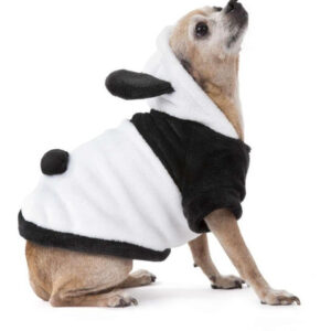 Disfraz de Panda Huppy para Perro: Diseño Tierno y Cálido con Gorro y Orejas, Ideal para Fotos y Celebraciones, Fabricado en Poliéster Duradero