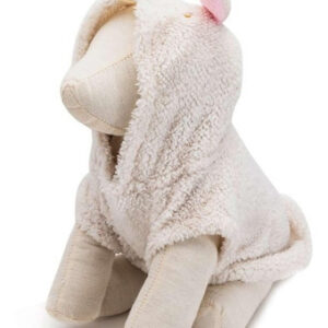 Disfraz de Conejo Huppy para Mascotas: Cálido, Cómodo y Tierno - Disfraz de Invierno de Poliéster Blanco con Orejas Rosas para Perros y Gatos