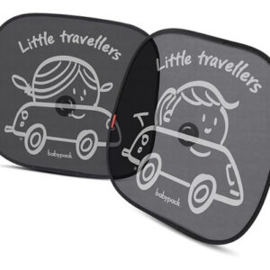Parasoles Plegables Babypack para Coche: Protección Solar Superior para Niños y Bebés - Pack de 2 Unidades, Negro, Fácil Instalación con Ventosas, 44x