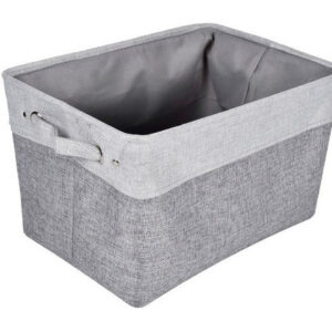 Gaveta Organizadora Gris Home & Home 38x26x24cm | Almacenamiento Elegante y Resistente para Hogar y Oficina | Diseño con Asas de Tela Reforzadas