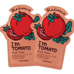 Mascarilla Facial con Extracto de Tomate Tony Moly Im Real: Pack de 2 Unidades para Piel Seca, Mixta y Grasa. Hidratación Intensiva y Luminosidad Natu